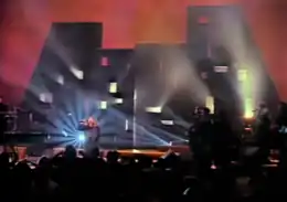 The abstract shapes set piece used in the 1993 Here Is Mariah Carey concert is very similar to that of Boris Aronson's used in the 1958 Broadway play The Firstborn.