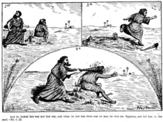 Heston caricatures Moses killing an Egyptian