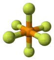 Ball-and-stick model of the hexafluorophosphate anion