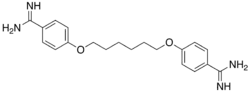 Skeletal formula of hexamidine