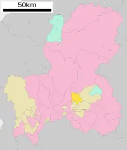 Location of Hichisō in Gifu Prefecture