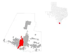 Location within Hidalgo County