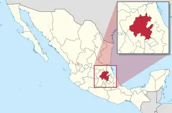 State of Hidalgo within Mexico