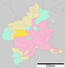 Location of Higashiagatsuma in Gunma Prefecture