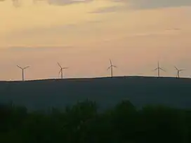 Wind turbines on High Knob in the Moosic Mountains