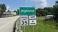 Highland community sign