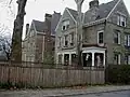 View of a residential street in the Highland Park neighborhood.