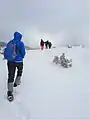 Hiking on Goč mountain in winter