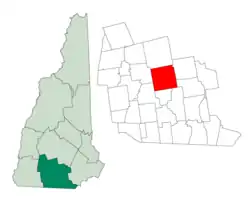 Location in Hillsborough County, New Hampshire