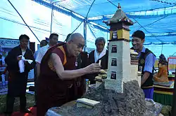 The Dalai Lama on a visit to the Gopalpur TCV school