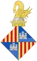 Former arms of Palma de Mallorca with the winged dragon crown known as Cimera de la Festa de l'Estendard without the helmet. 17th century