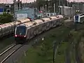 A five car trainset on test at Velim Test Track, Cerhenice, Czech Republic