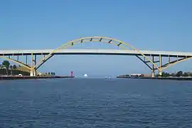 The Hoan Bridge is a tied-arch bridge, carrying Interstate 794 over the Milwaukee River in Milwaukee, Wisconsin.