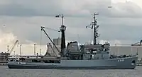 Former Wangerooge-class tug Juist, now a diver training vessel