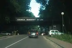 Former border crossing checkpoint west of the village