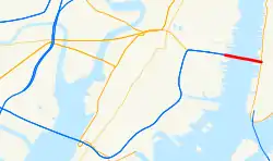 Route map of the Holland Tunnel