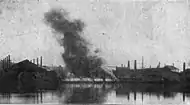 Image 53Barges set ablaze by steelworkers during the Homestead strike in 1892.