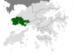 Location of Tuen Mun District within Hong Kong