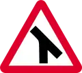 Merging into main traffic on right (left if symbol reversed)