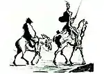 Don Quixote and Sancho Panza by Honoré Daumier. Black crayon and wash. The Metropolitan Museum of Art. New York (c. 1850)