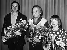 Jon Bluming, Rijk de Gooyer and Jennifer Willems at the première of Naakt over de schutting (Naked Over the Fence)