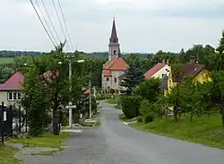 View towards the church