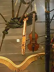 Two pochettes (the one on the left being a sardino and the one on the right a kit) in the Horniman Museum, London, UK.