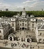 Aerial view of Horse Guards from Whitehall