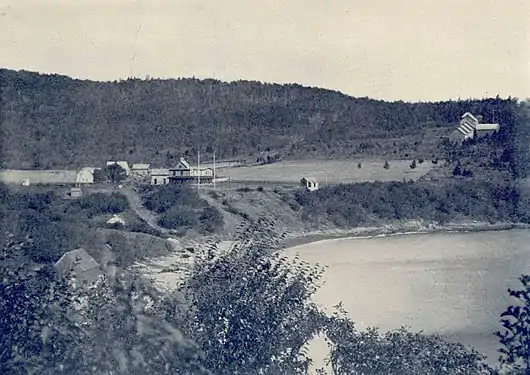 View of Horseshoe Cove circa 1905.  The concentrating plant is at upper right.