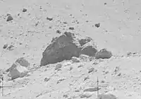 House rock as viewed from the white breccia boulders (looking northeast)