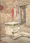 House with impluvium and marble table