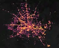 Aerial view of Houston before the power crisis