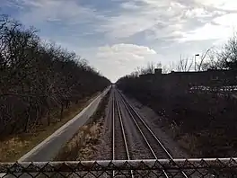 trail and parallel train tracks