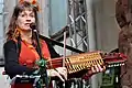 Mia Gundberg Ådin (Huldrelokkk) playing the Nyckelharpa at the music festival Bardentreffen in Nuremberg, 2015