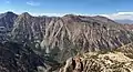 Hunewill Peak (left), Victoria Peak (center), Eagle Peak (right).View looking north from The Incredible Hulk.