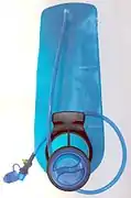 Hydration pack bladder with drinking tube and bite valve