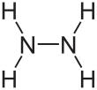 Skeletal formula of hydrazine with all explicit hydrogens added