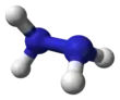 Ball and stick model of hydrazine