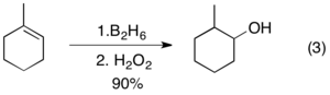 Hydroboration-oxidation of 1-methyl-cyclohex-1-ene