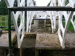 Hydrodemolition damage to the central pier