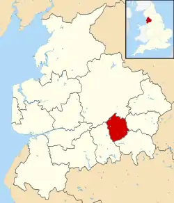 Shown within Lancashire and England