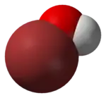 Space-filling model of hypobromous acid