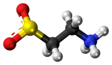 Ball-and-stick model of the hypotaurine zwitterion