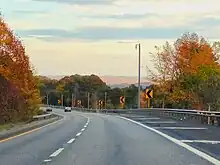 Another driver's view, with the sun low in the sky