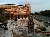 Construction of Gate 21 Plaza, the northwest entrance