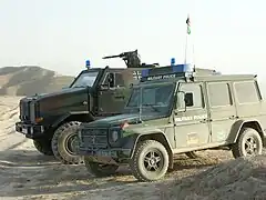 Feldjäger DINGO I and WOLF SSA vehicles of the Feldjäger deployed in Afghanistan in 2006.