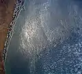 Ocean waves off the coast of Mexico imaged from orbit.