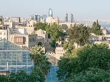 Icheri Sheher Metro Station and Panoramic View of Old Town