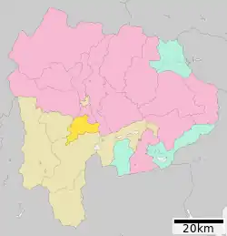 Location of Ichikawamisato in Yamanashi Prefecture