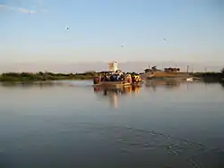 Ferry crossing the Kilombero Rivernear Ifakara, Kilombero District